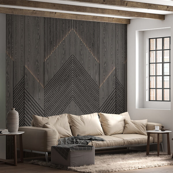 Motifs géométriques en bois foncé. Motifs géométriques en bois foncé.