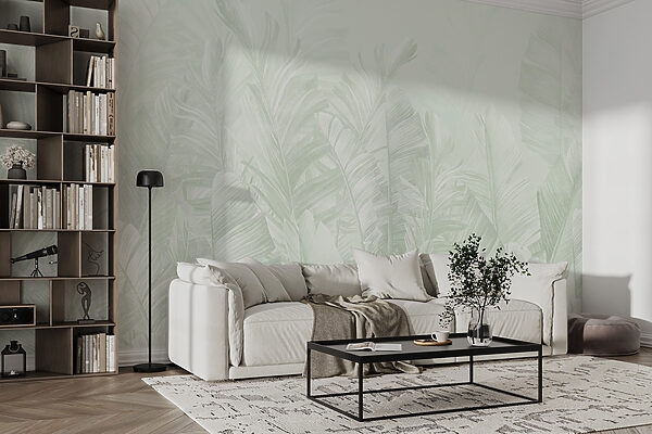Feuilles vertes douces en couches légères Feuilles vertes douces en couches légères