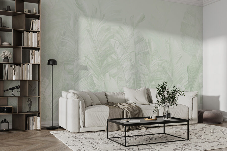 Feuilles vertes douces en couches légères Feuilles vertes douces en couches légères