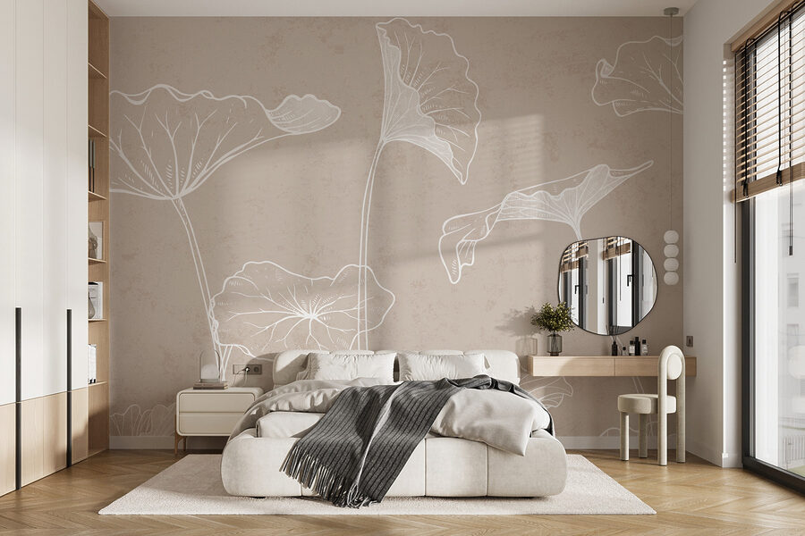 Un dessin de fleurs au trait blanc Un dessin de fleurs au trait blanc