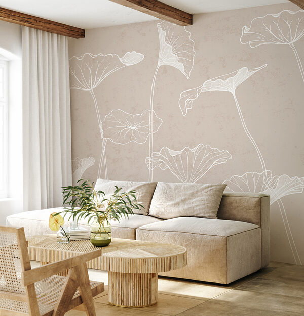 Un dessin de fleurs au trait blanc Un dessin de fleurs au trait blanc