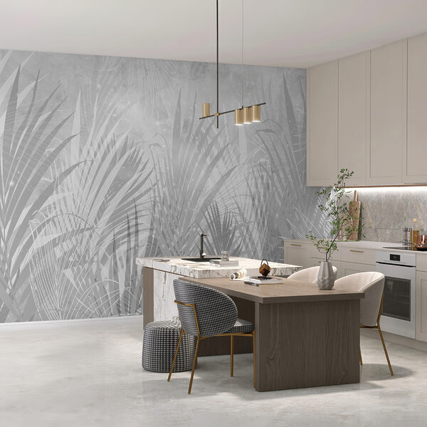 Fond gris et blanc avec des plantes Fond gris et blanc avec des plantes