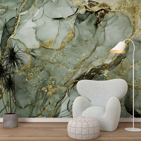 A close up of a painting