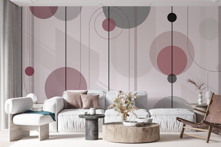 Formes abstraites dans une palette de couleurs douces.