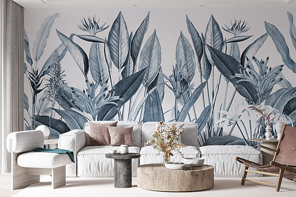 Feuillage tropical dans des tons monochromes Feuillage tropical dans des tons monochromes