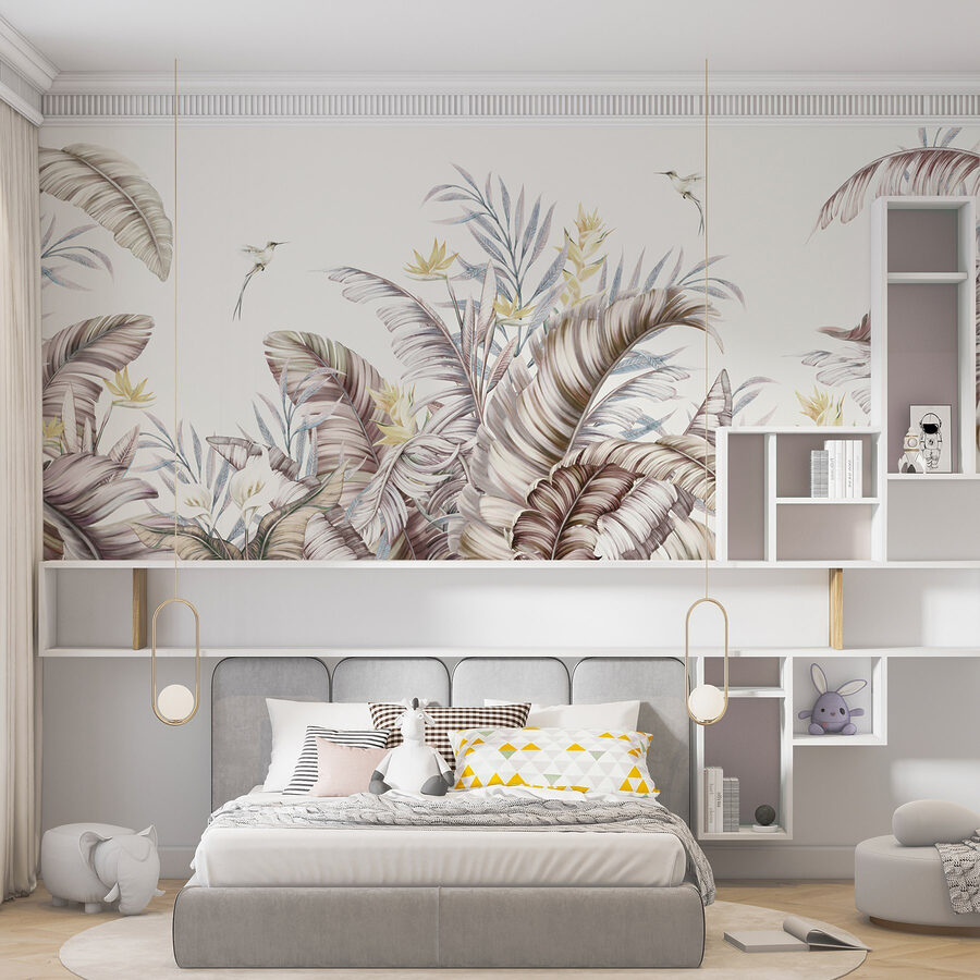 Peinture de plantes tropicales et d'oiseaux Peinture de plantes tropicales et d'oiseaux