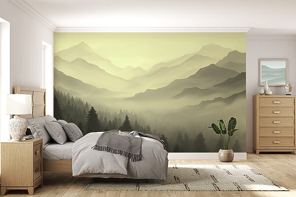 Paysage de montagne brumeux avec des arbres w02186v1pib12r 600x400 - Paysage de montagne brumeux avec des arbres