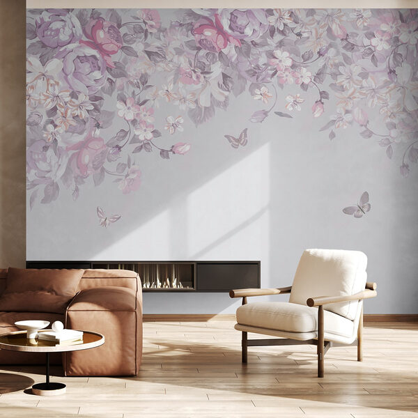 Motif floral avec papillons Motif floral avec papillons