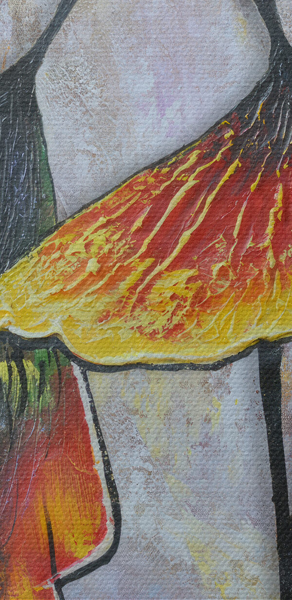 Une peinture représentant deux femmes en train de danser Une peinture représentant deux femmes en train de danser