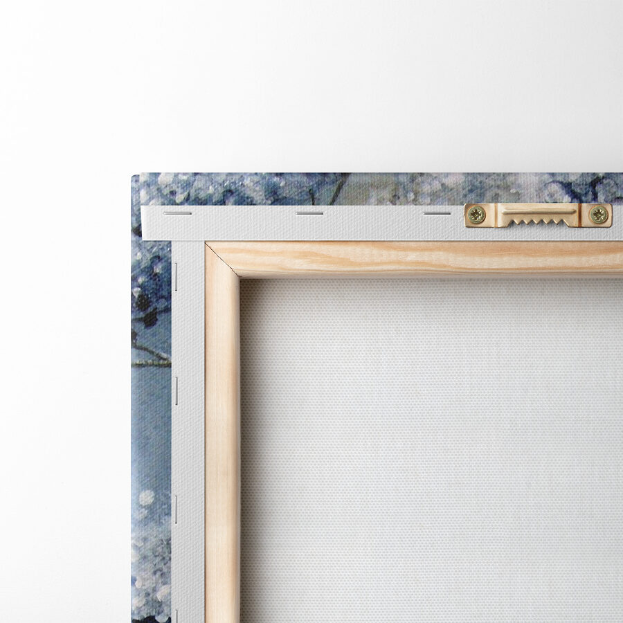 Peinture d'une plante blanche et bleue