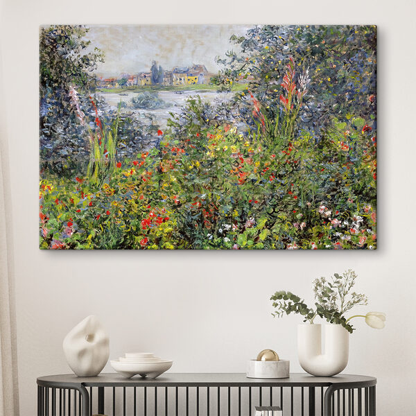Peinture d'un jardin avec des fleurs et des arbres Peinture d'un jardin avec des fleurs et des arbres