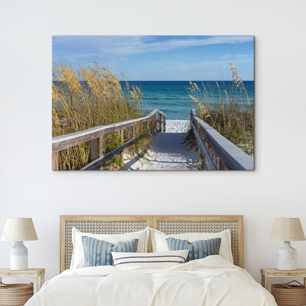 A walkway leading to the beach