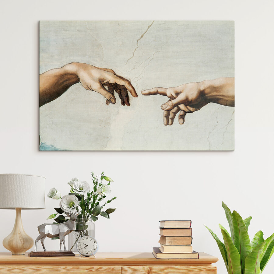 Tableaux Une peinture de mains qui se touchent – Image 4