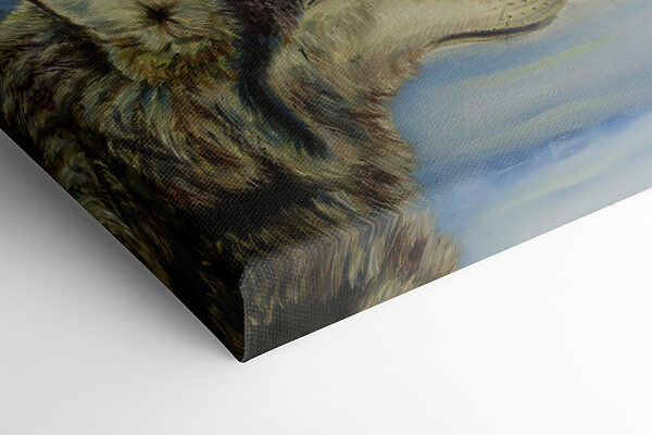 Une peinture de deux loups s'embrassant Une peinture de deux loups s'embrassant