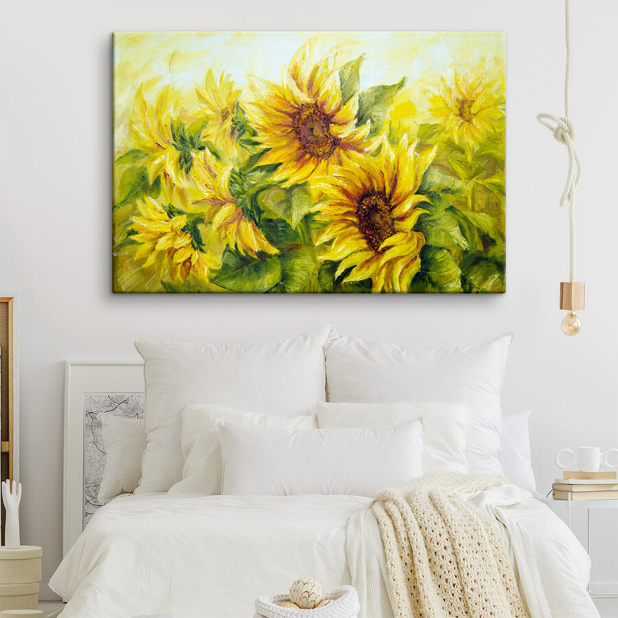Une peinture de tournesols