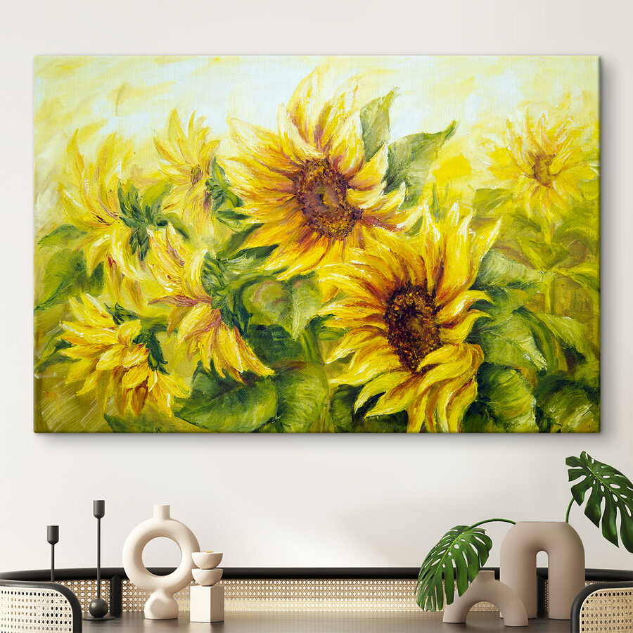 Une peinture de tournesols
