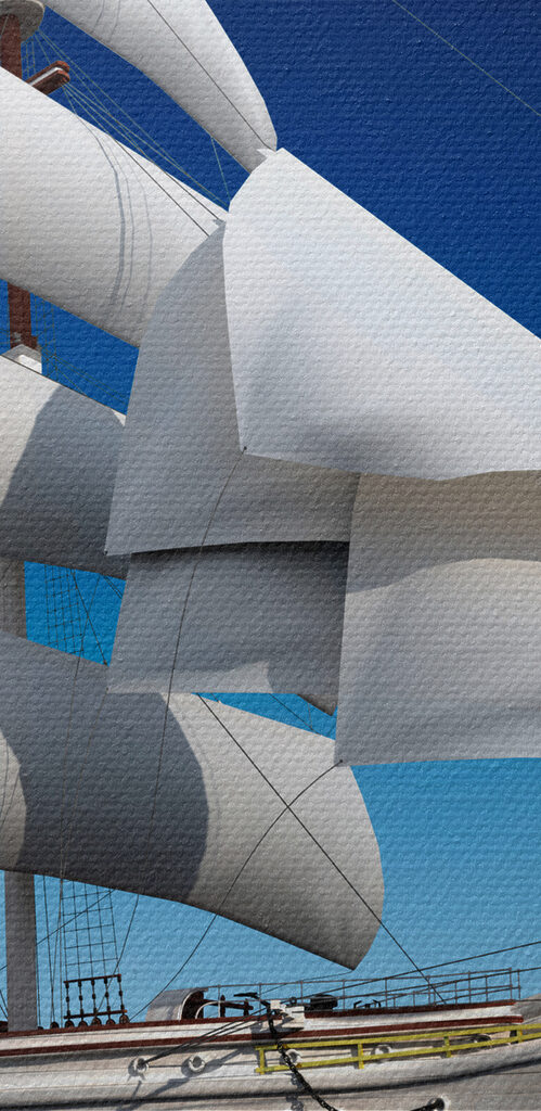 A sailboat in the water