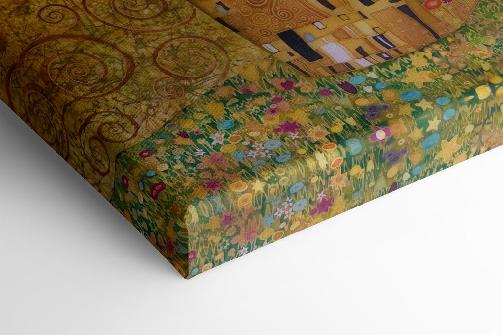 A painting of a man and woman kissing A painting of a man and woman kissing