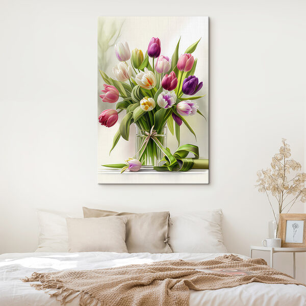 Un bouquet de tulipes dans un vase en verre s31219pib300s 600x600 - Un bouquet de tulipes dans un vase en verre
