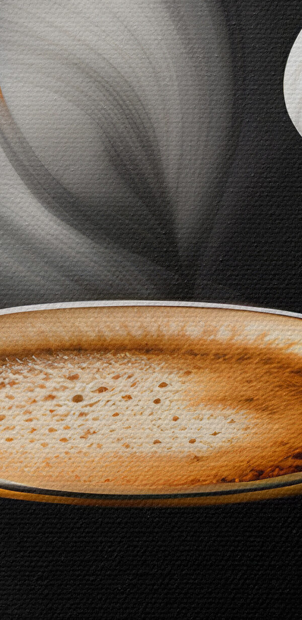 A cup of coffee and a flower A cup of coffee and a flower