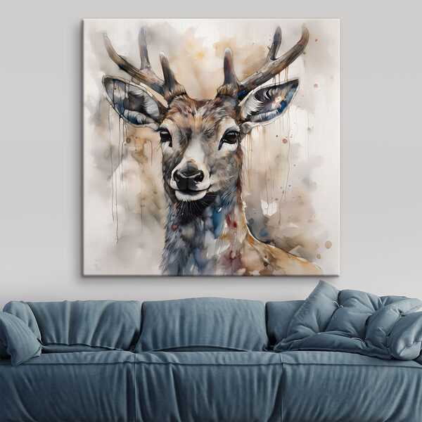 Une aquarelle d'un cerf Une aquarelle d'un cerf