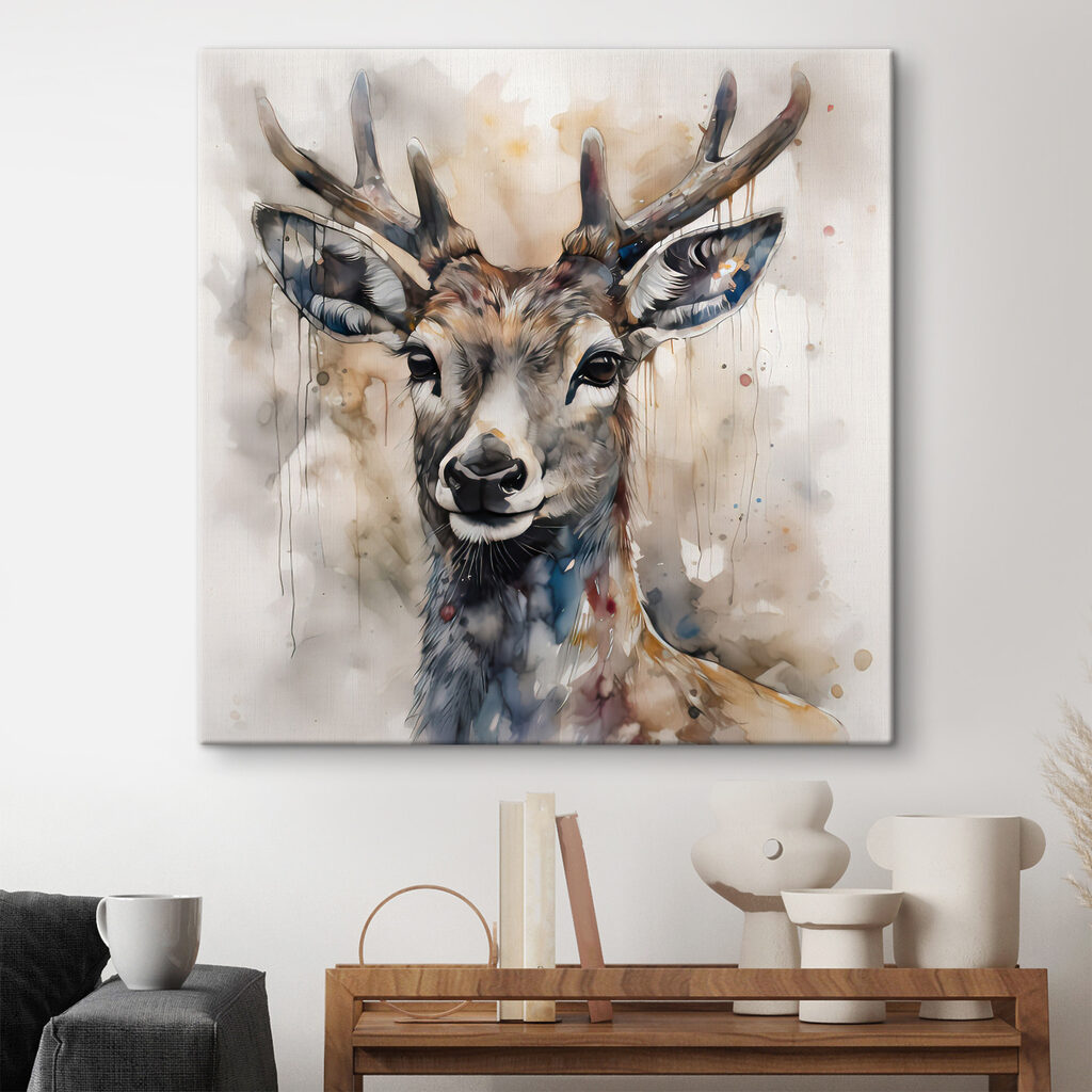 A watercolor of a deer A watercolor of a deer