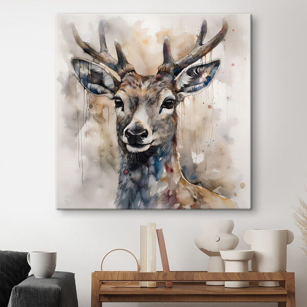 Une aquarelle d'un cerf Une aquarelle d'un cerf