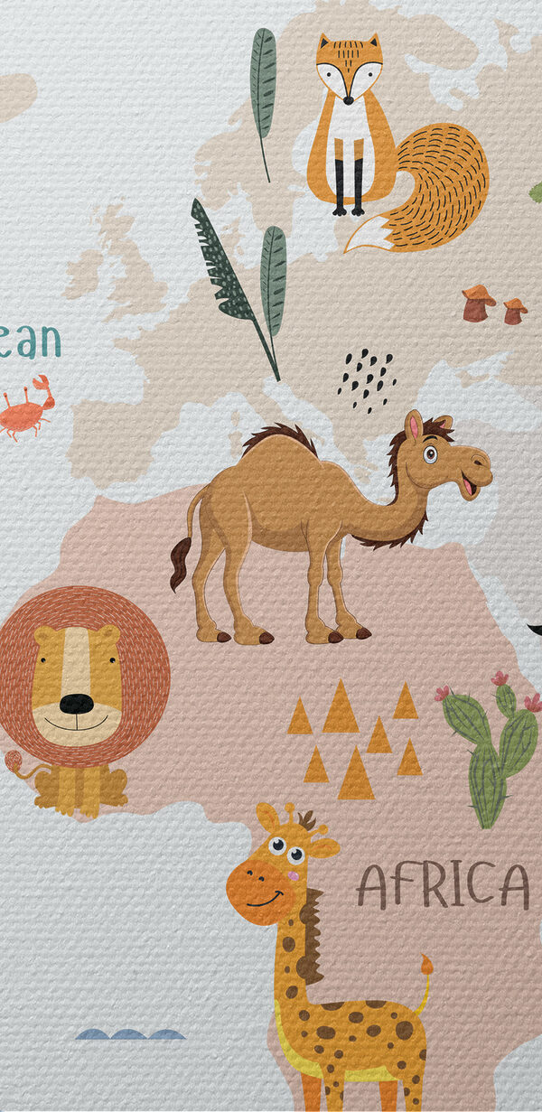 Une carte du monde avec des animaux Une carte du monde avec des animaux
