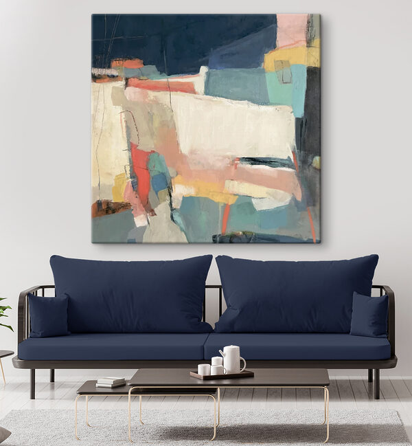 Une peinture aux formes colorées Une peinture aux formes colorées