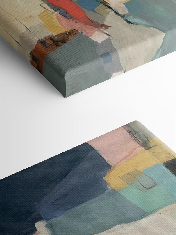 Une peinture aux formes colorées Une peinture aux formes colorées