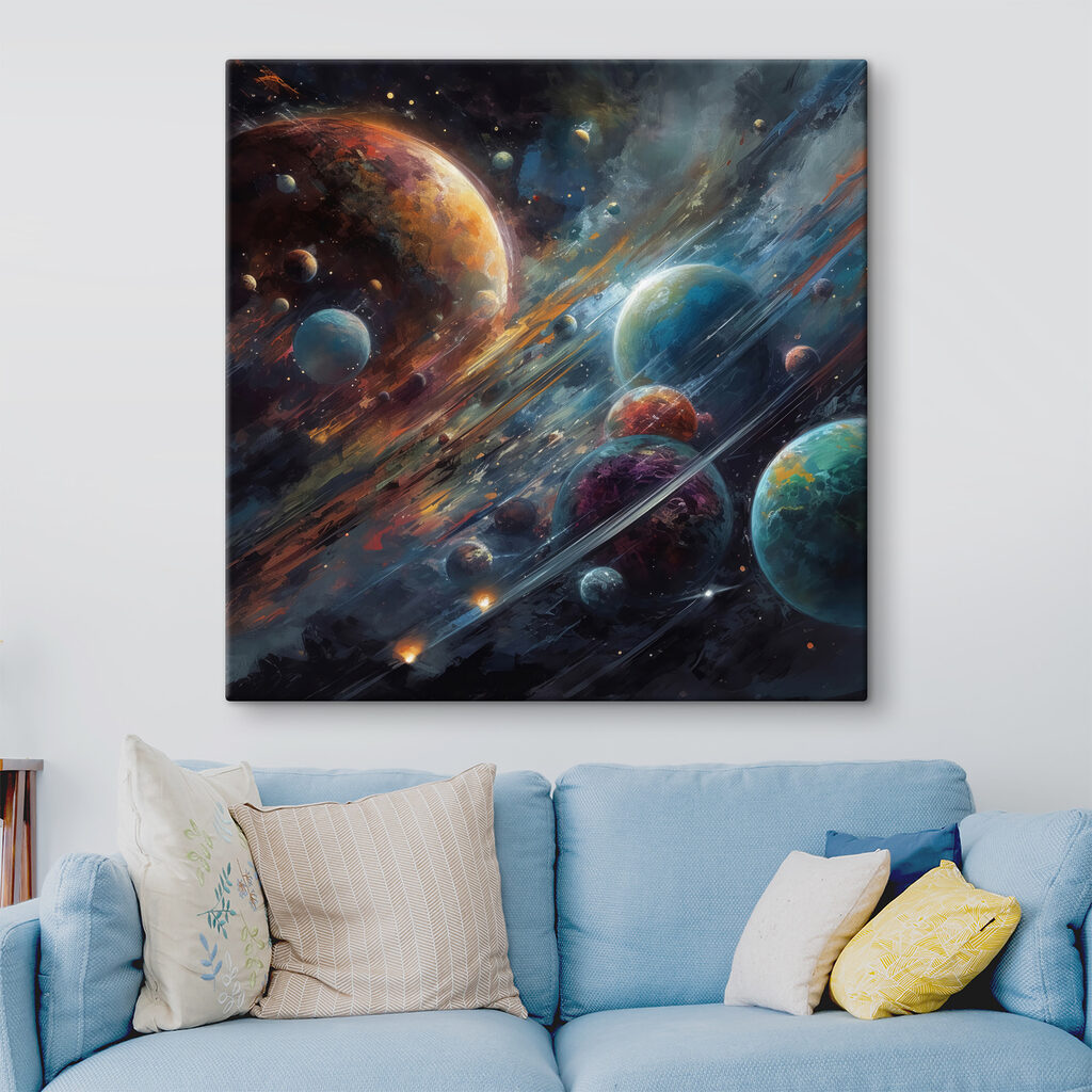 Planets in space with planets and stars Planets in space with planets and stars