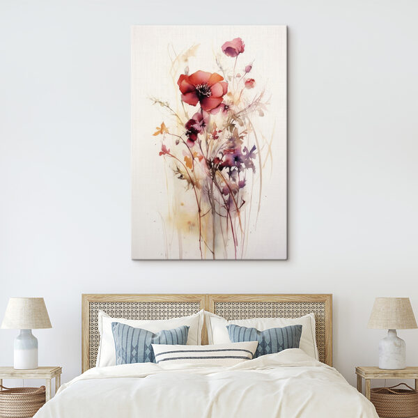 A painting of flowers on a white background A painting of flowers on a white background
