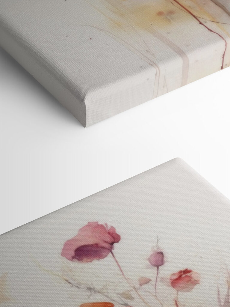 A painting of flowers on a white background