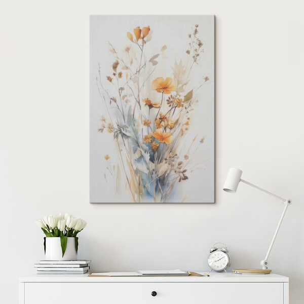 Une peinture de fleurs et de feuilles Une peinture de fleurs et de feuilles