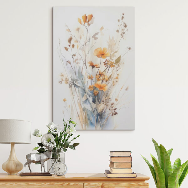 Une peinture de fleurs et de feuilles Une peinture de fleurs et de feuilles
