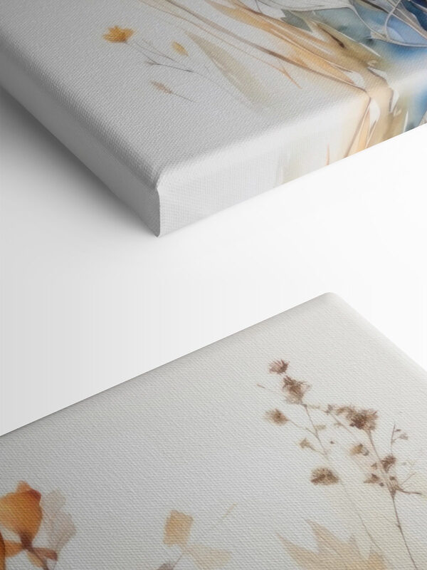 Une peinture de fleurs et de feuilles Une peinture de fleurs et de feuilles