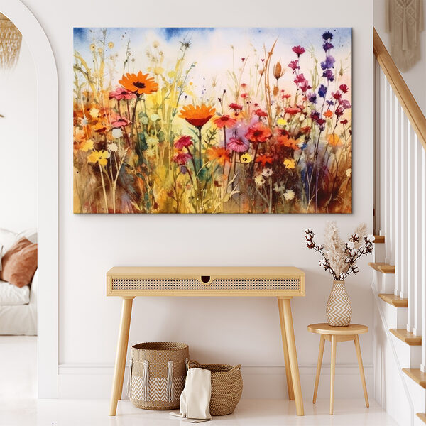 Peinture de fleurs dans un champ Peinture de fleurs dans un champ