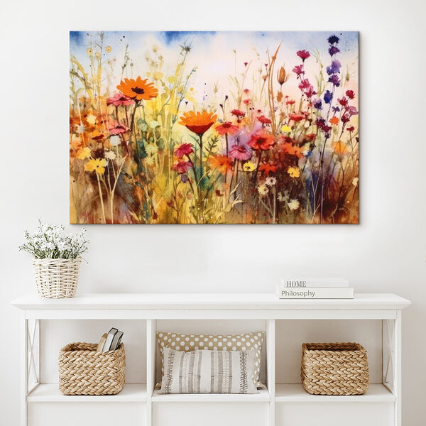Peinture de fleurs dans un champ Peinture de fleurs dans un champ