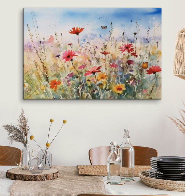 Une aquarelle de fleurs et d'un papillon Une aquarelle de fleurs et d'un papillon