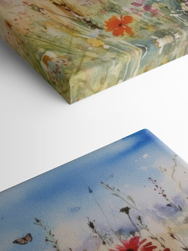 Une aquarelle de fleurs et d'un papillon Une aquarelle de fleurs et d'un papillon