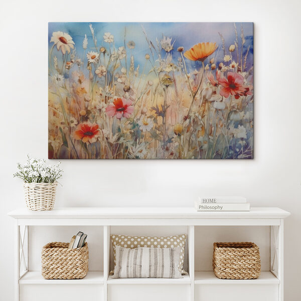 Une peinture de fleurs et d'herbe Une peinture de fleurs et d'herbe