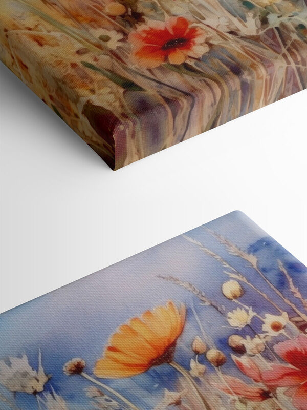 Une peinture de fleurs et d'herbe Une peinture de fleurs et d'herbe