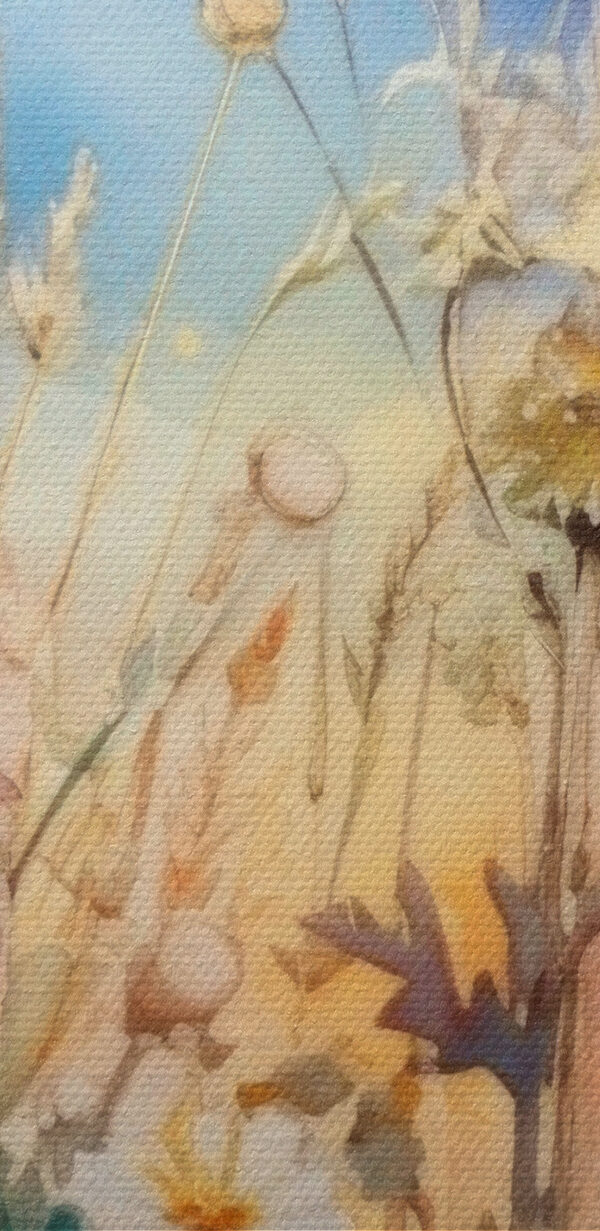 Une peinture de fleurs et d'herbe Une peinture de fleurs et d'herbe