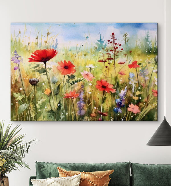 Peinture de fleurs dans un champ Peinture de fleurs dans un champ