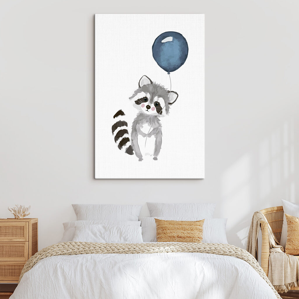 A raccoon holding a balloon A raccoon holding a balloon
