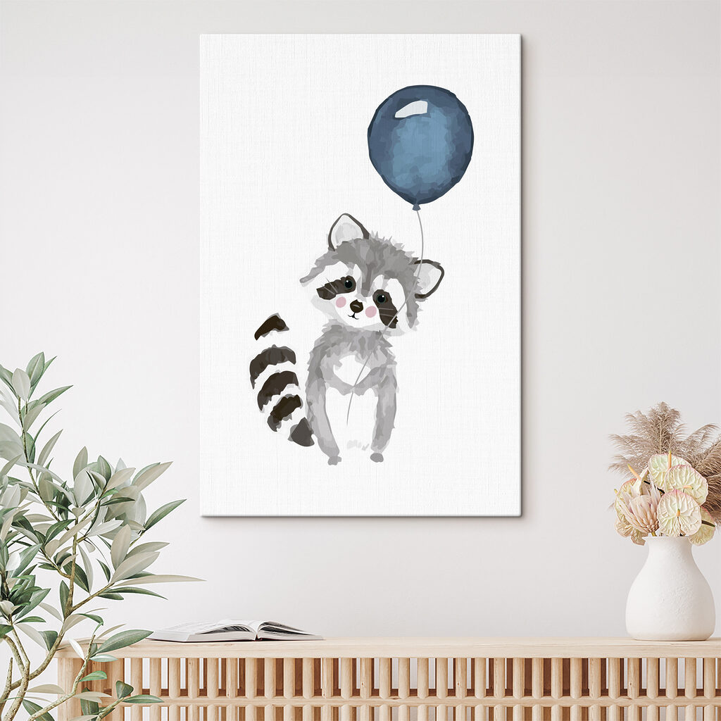A raccoon holding a balloon A raccoon holding a balloon