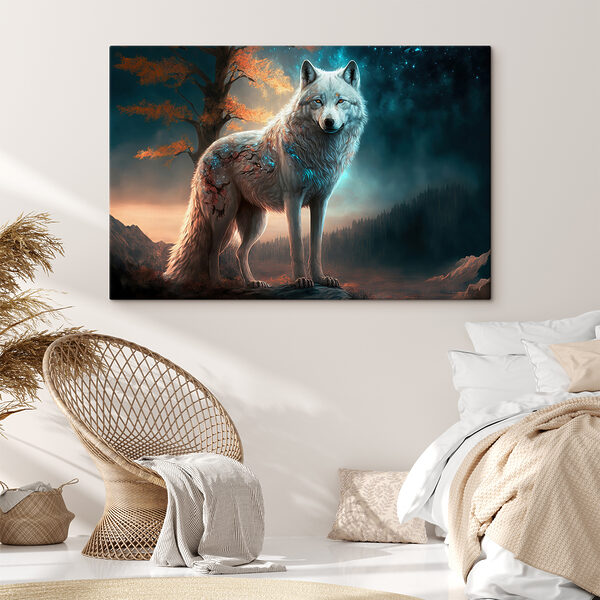 Un loup blanc sur un rocher Un loup blanc sur un rocher