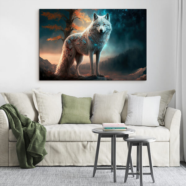 Un loup blanc sur un rocher Un loup blanc sur un rocher