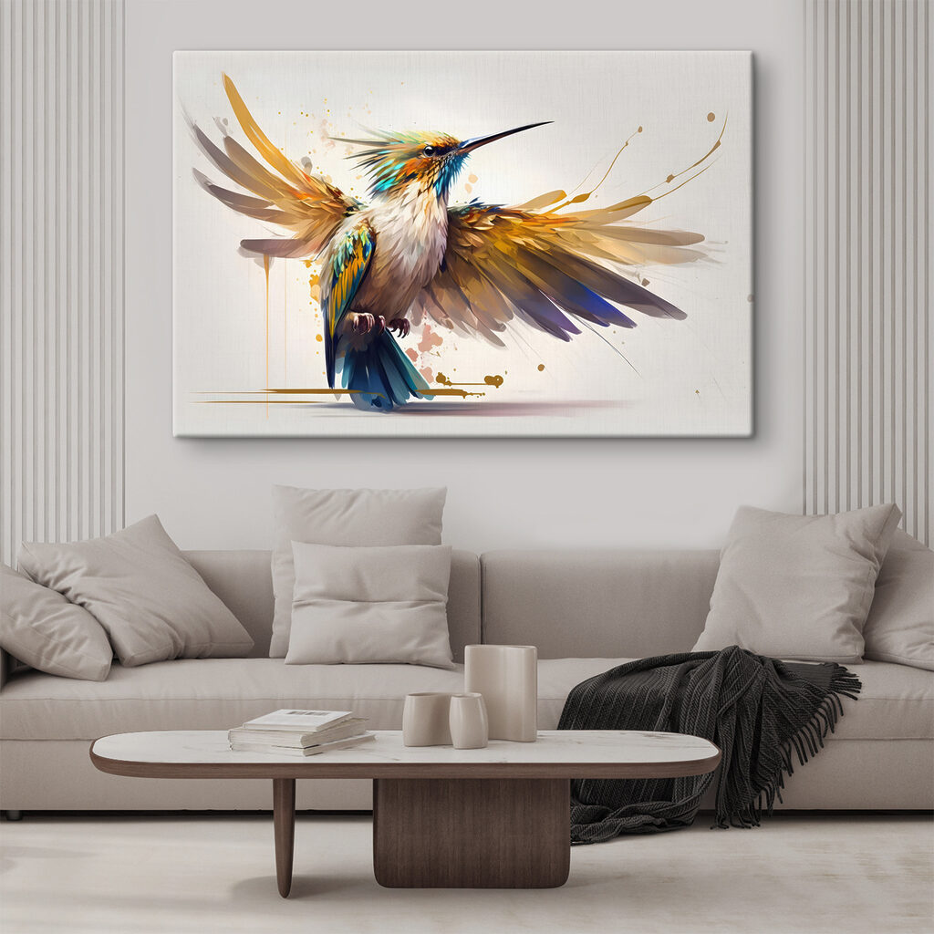 A bird with wings spread