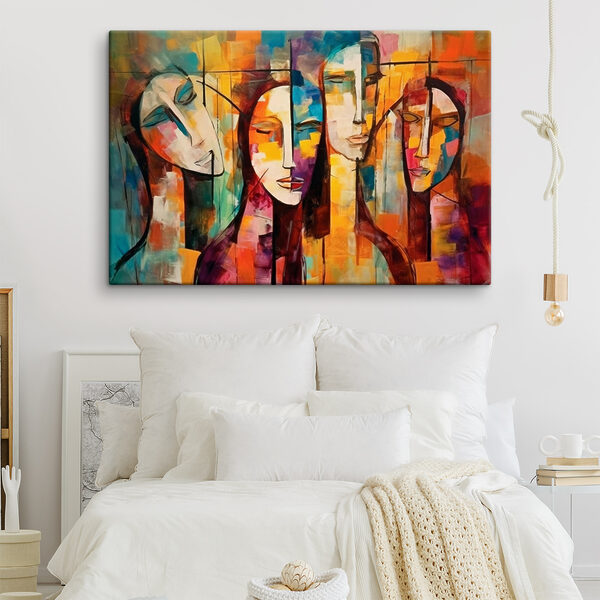 Une peinture de visages de personnes Une peinture de visages de personnes